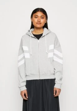Even&Odd Sweater Met Rits - Light Grey/White