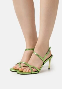 Even&Odd 68 Even&Odd Leather- Sandalen Met Hoge Hak - Green