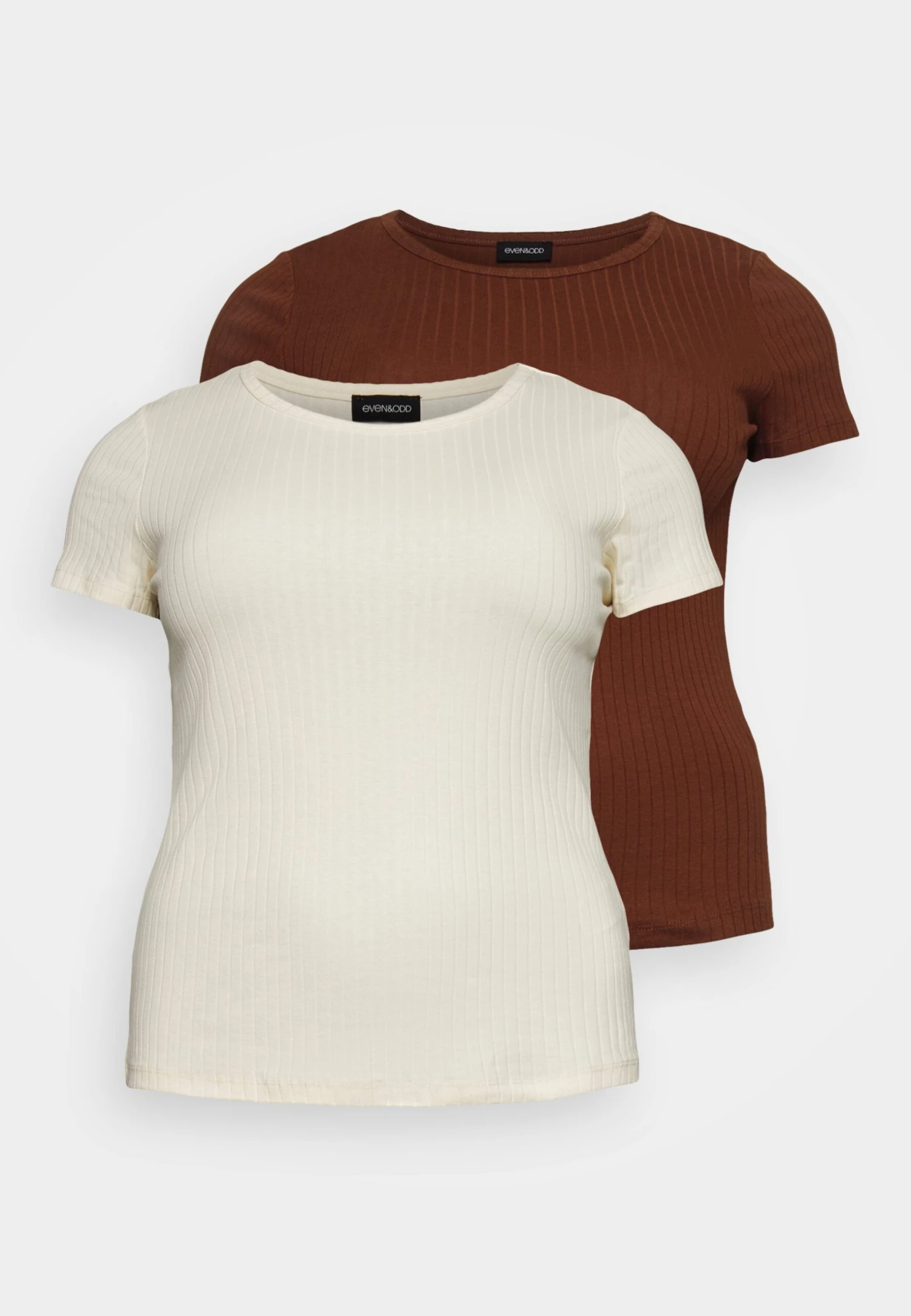 2 Pack - T-Shirt Basic - Dark Brown/Off-White 5 2 Pack - T-Shirt Basic - Dark Brown/Off-White - Afbeelding 5