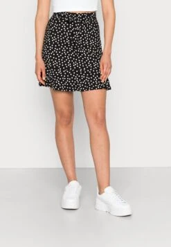 Even&Odd Mini Skirt With Volant - A-Lijn Rok - Black/White