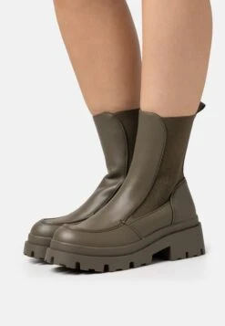 Even&Odd 16 Even&Odd Enkellaarsjes Met Plateauzool - Khaki